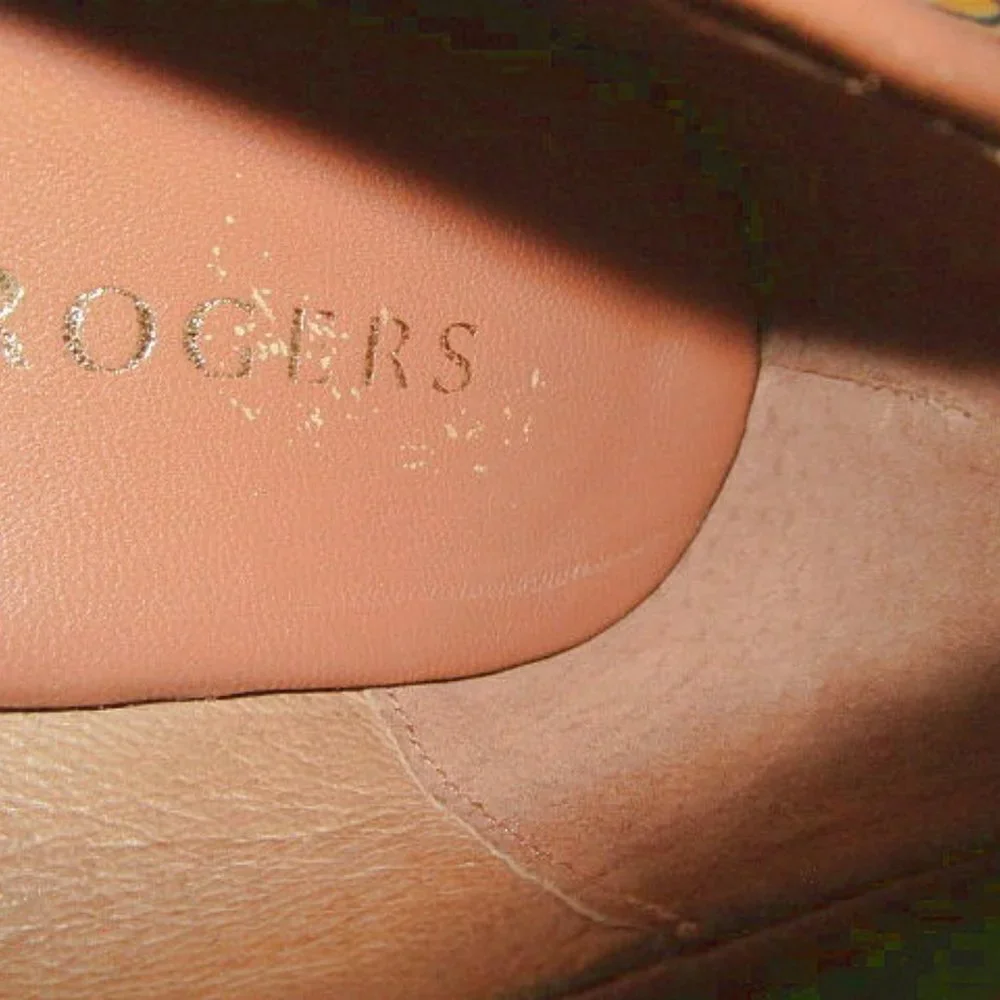 Jack Rogers Palmer Stacked Wedge Sandals Womens Size 10 Whipstitched Leather